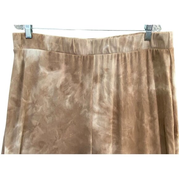 LALA Women Wide Leg Pants Lex Ribbed Tie Dye Brown Palazzo Sz 3X Leisure 76-7 - Picture 3 of 9